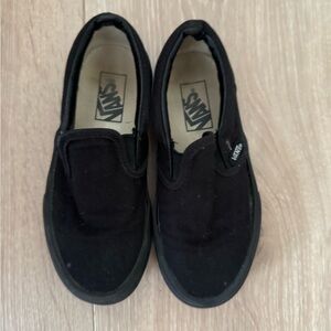 Vans Kids Black Canvas Slip-On Sneakers